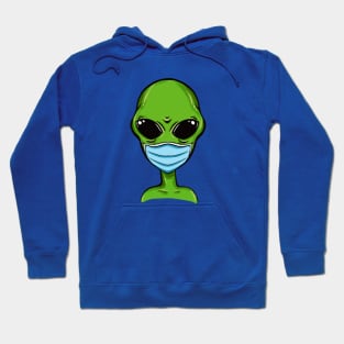 Alien Wears Facemask Hoodie